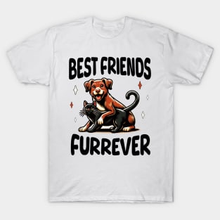 Dog and Cat Best Friends Furrever T-Shirt